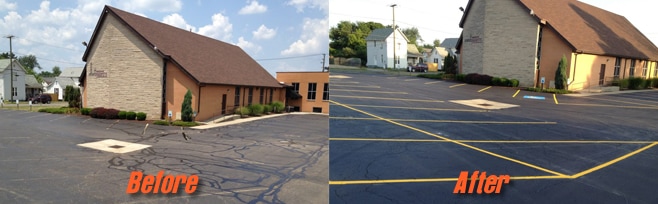 Seal Coat Church Parking Area and Striping